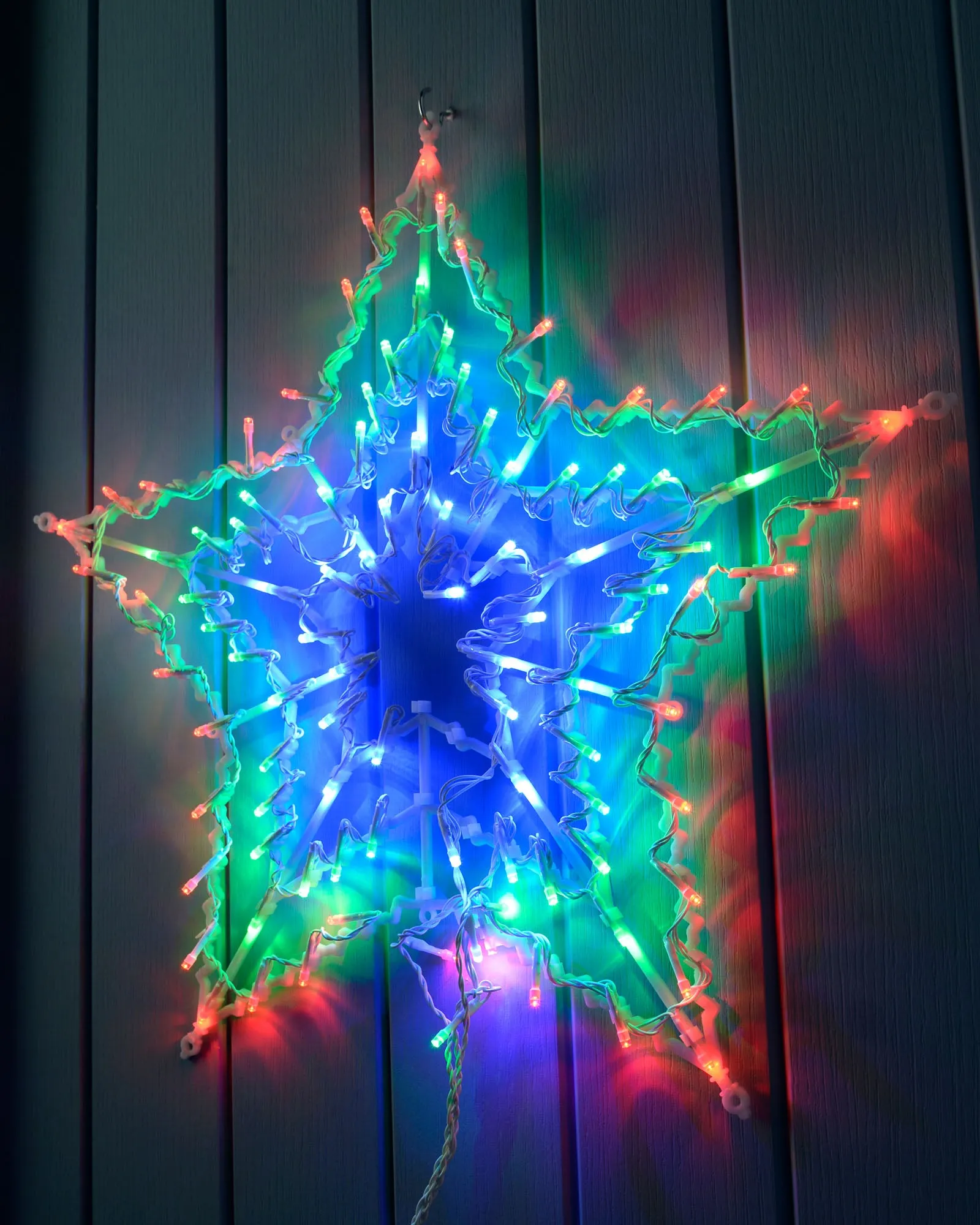 51 cm Multicolour Star Silhouette with Chasing Light Effect