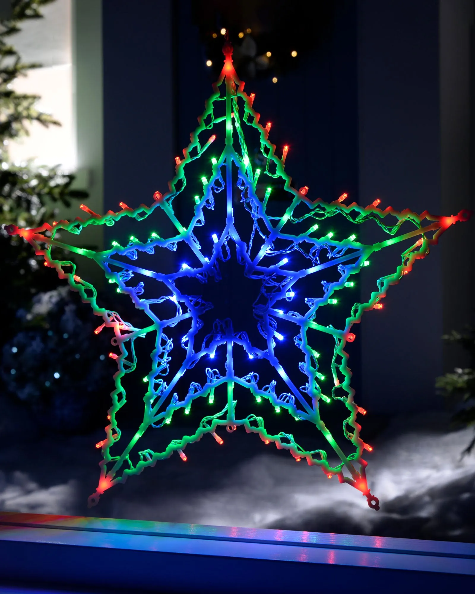 51 cm Multicolour Star Silhouette with Chasing Light Effect