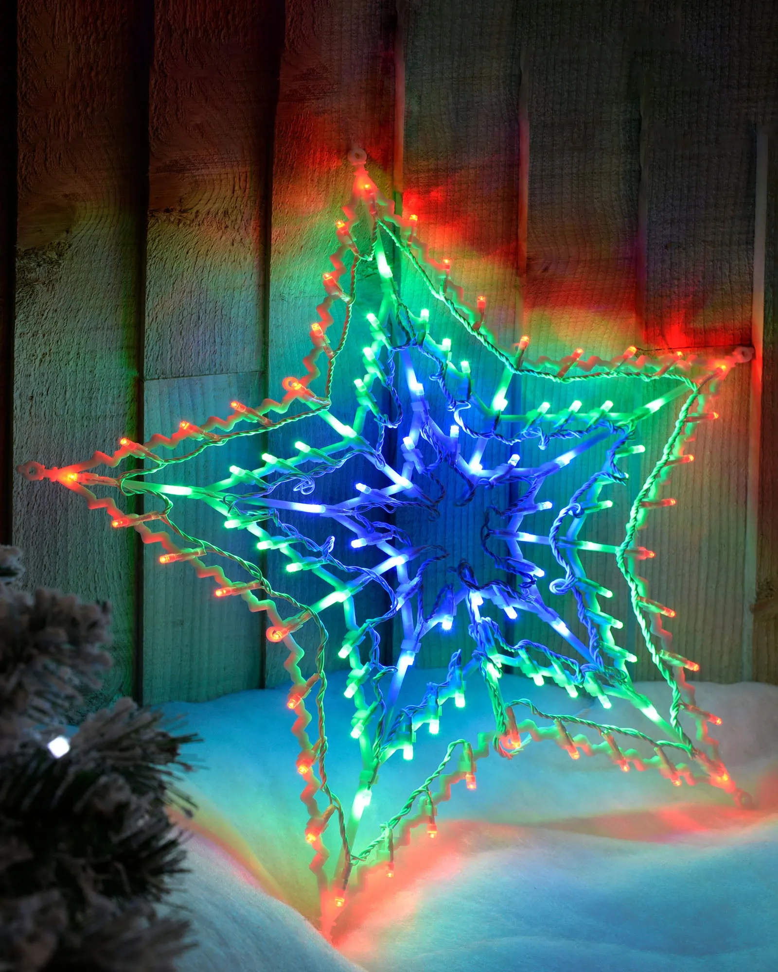 51 cm Multicolour Star Silhouette with Chasing Light Effect