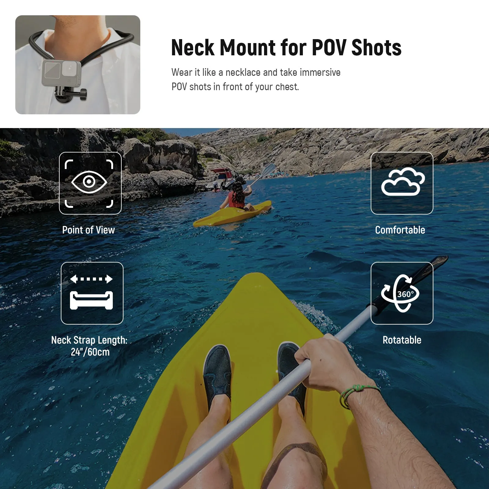 NEEWER GP15 Magnetic Quick Release Flexible POV Action Neck Mount