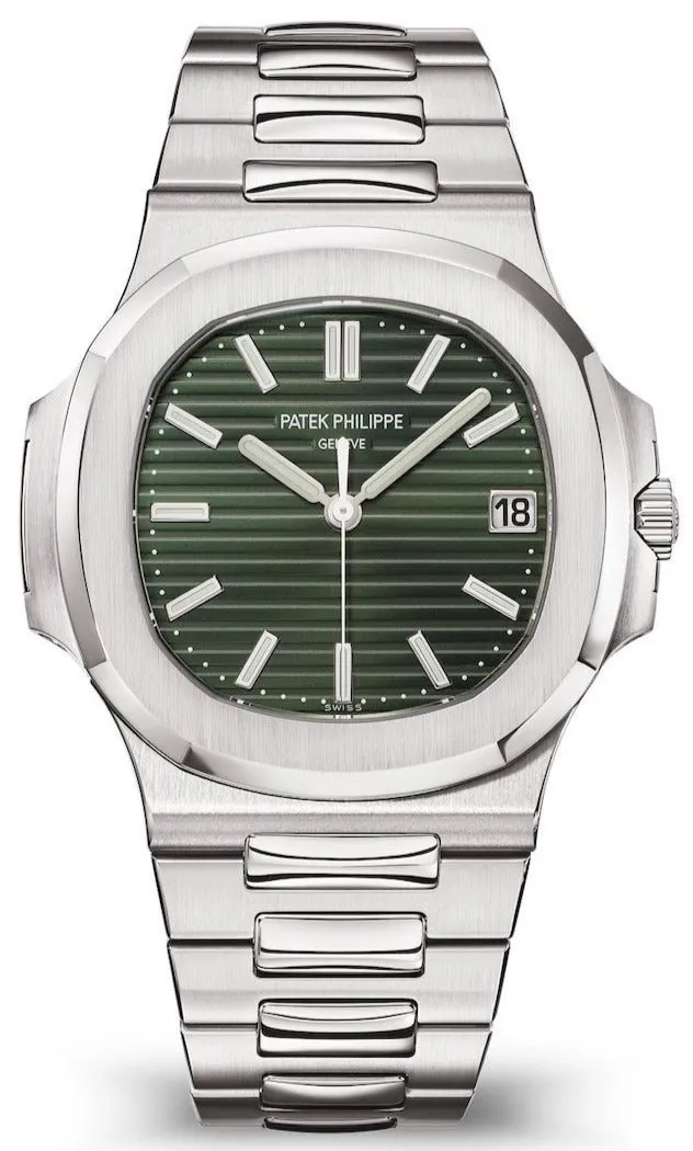 Patek Philippe Nautilus Self-Winding Sunburst Olive-Green Dial Ref # 5711/1A-014