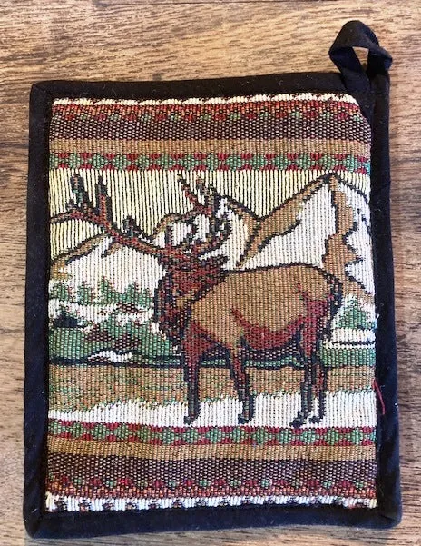 "Elk Country" Lodge Jacquard Pot Holder- 7" x 9"