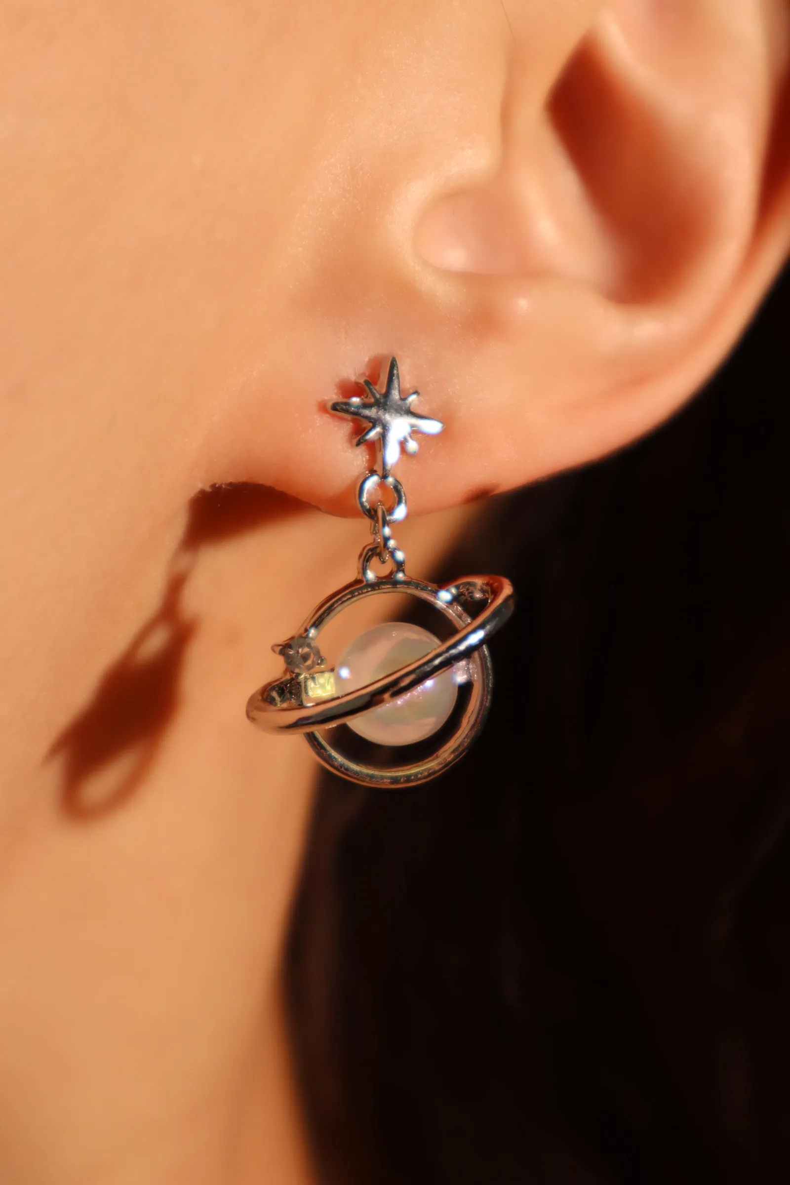 Saturn Star Pearl Earrings