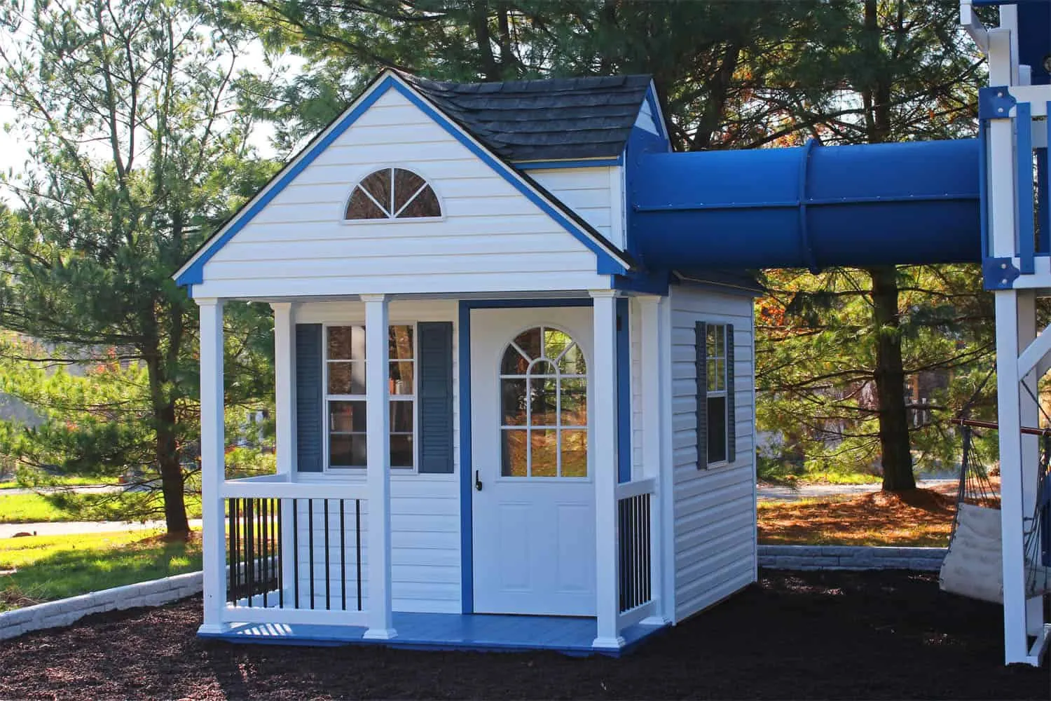 SK-60 Cottage Escape Vinyl Playset | Playhouse & Swing Combo