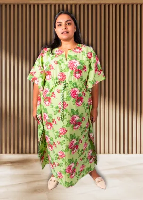 Surya Caftan - Green Roses