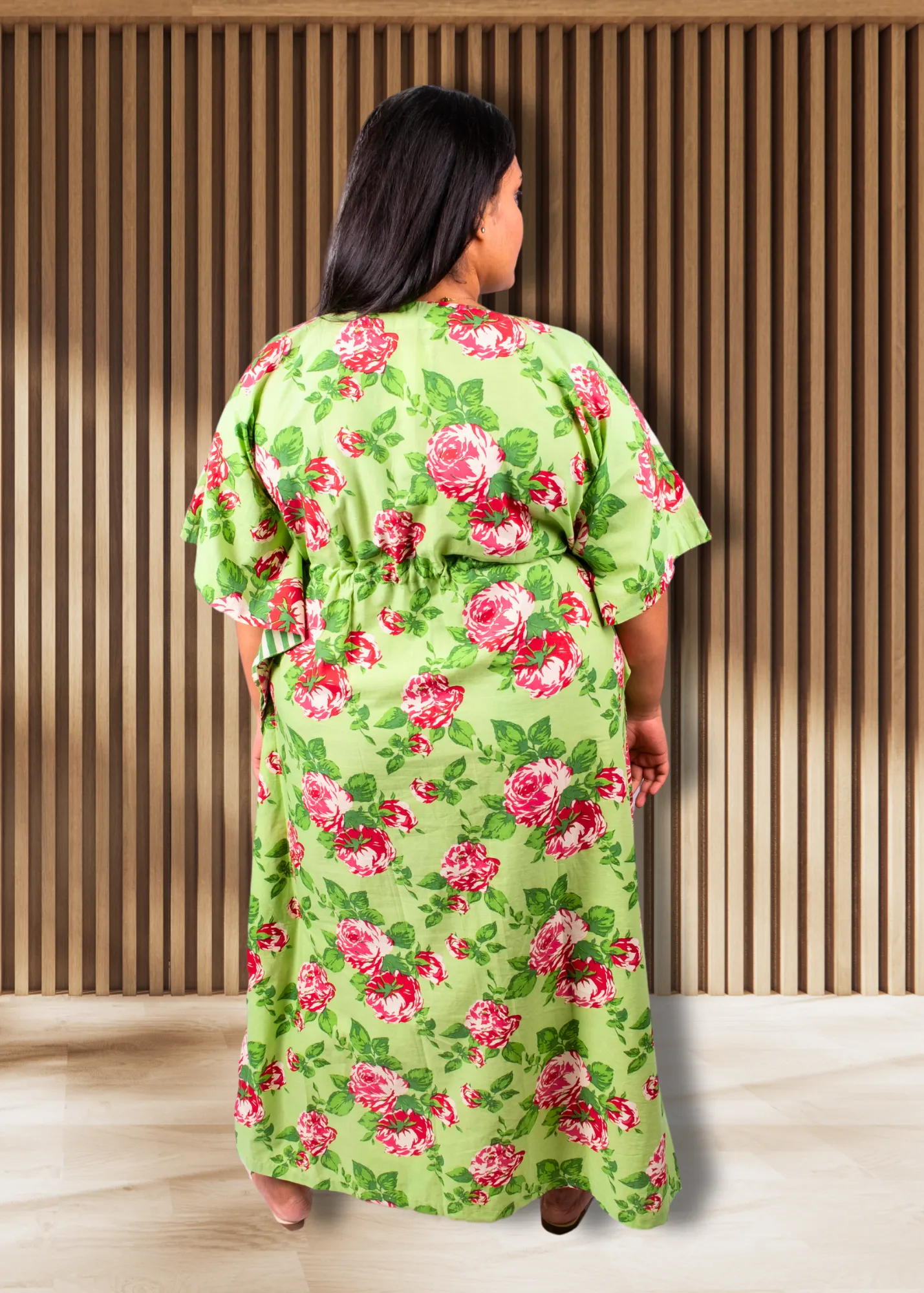 Surya Caftan - Green Roses