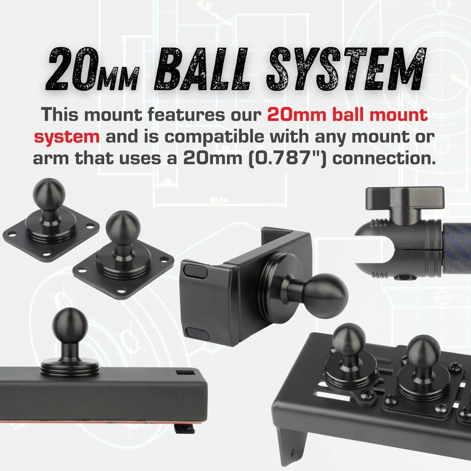 Switch Pros SP9100 Switch Panel Mount with 20mm Ball