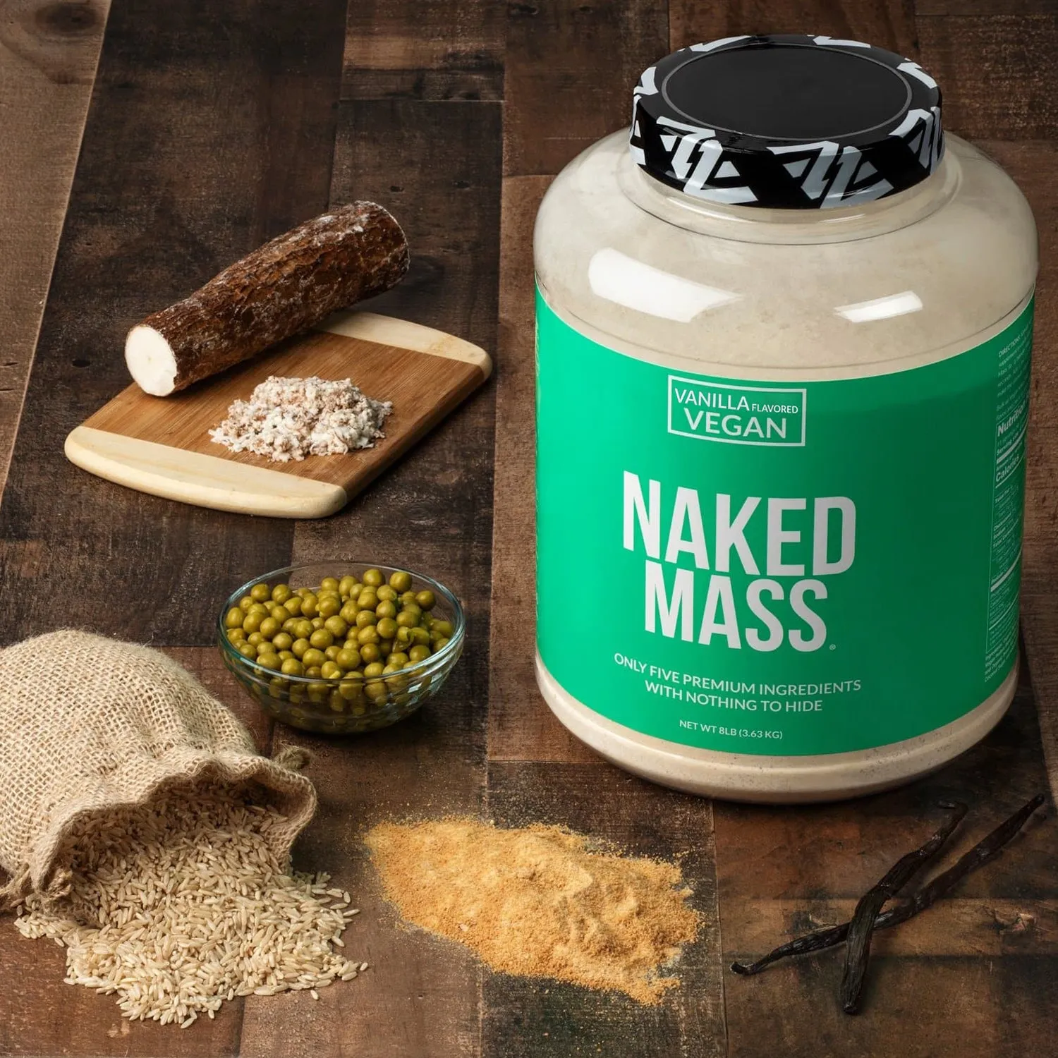 Vanilla Vegan Weight Gainer Supplement | Naked Vegan Mass - 8LB