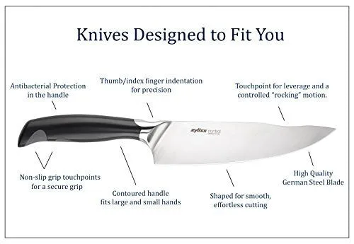 Zyliss Control Chefs Knife - Professional Kitchen Cutlery Knives - Premium German Steel, 8-inch